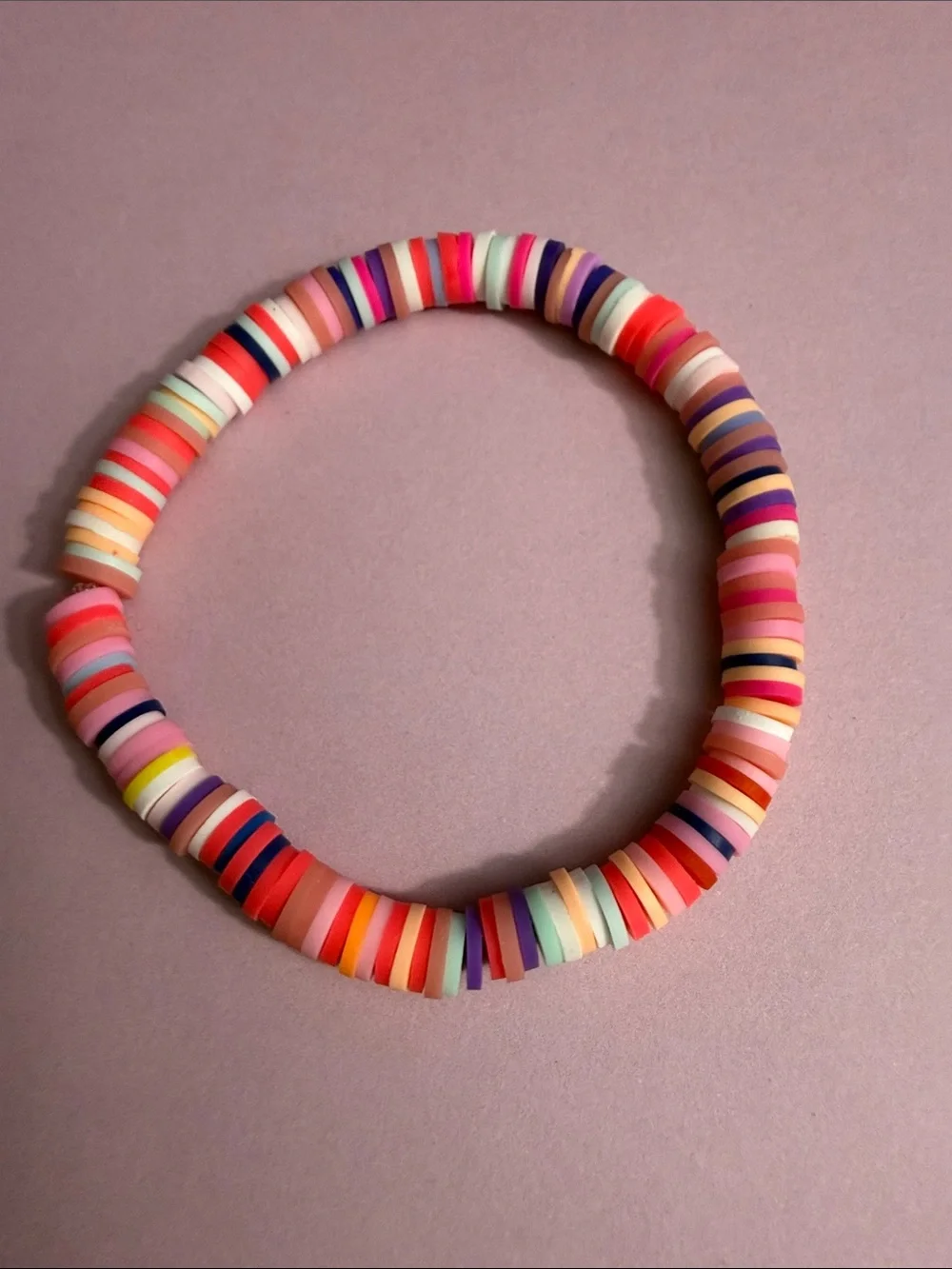 Colorful Multicolor Disc Bead Stretch Bracelet